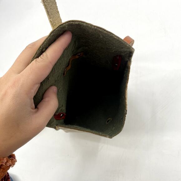 by elke tan leather crossbody satchel purse - Picture 5 of 5